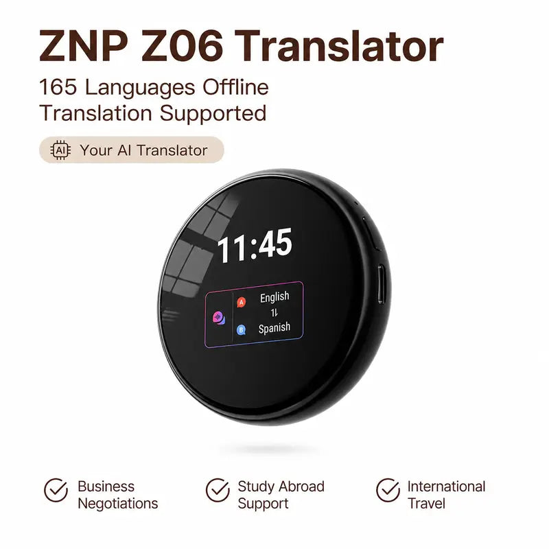 🌍 Pocket AI Language Translator | 165 Online Languages 🗣️ Two-Way Voice & Touch Control