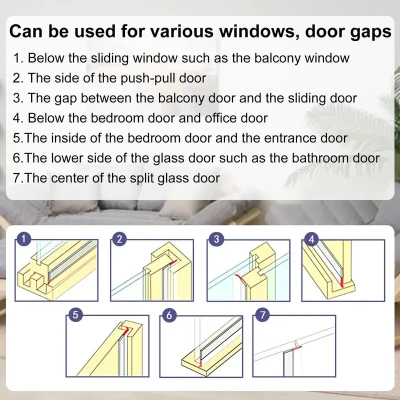 🚪 16.4Ft Adhesive Weather Stripping – Door & Window Draft Seal