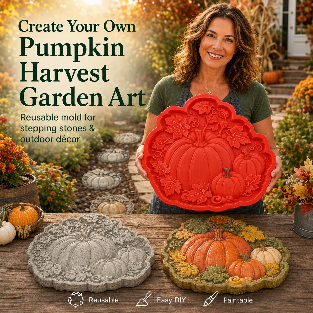 💥LAST DAY｜55% OFF 🌻Reusable Sunflower Stepping Stone Mold