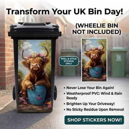 🌎Ends Today: 70% OFF!🔥Creative Trash Can Sticker with Colourful Cartoon✨