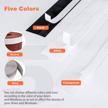 16.4Ft Door Weather Stripping | Adhesive Draft Stopper Seal Strip for Doors, Windows & Shower Doors