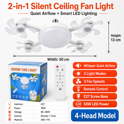 🌎Ends Today: 70% OFF!🔥❄️Stay Cool & Bright💡 2-in-1 Ceiling Fan Light 🏠Perfect for Bedrooms, Kitchens & Garages