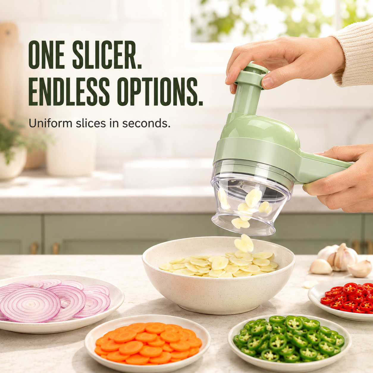 ⚡ 4-in-1 Handheld Electric Chopper – Slice, Mince, Peel & Clean 🧄