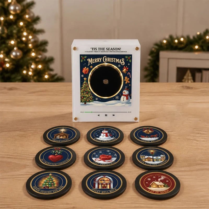 🏅Best Seller🎅 Interactive Christmas Music Fridge Magnet: Plays 9 Classic Songs for Festive Kitchen Decor! 🎵✨