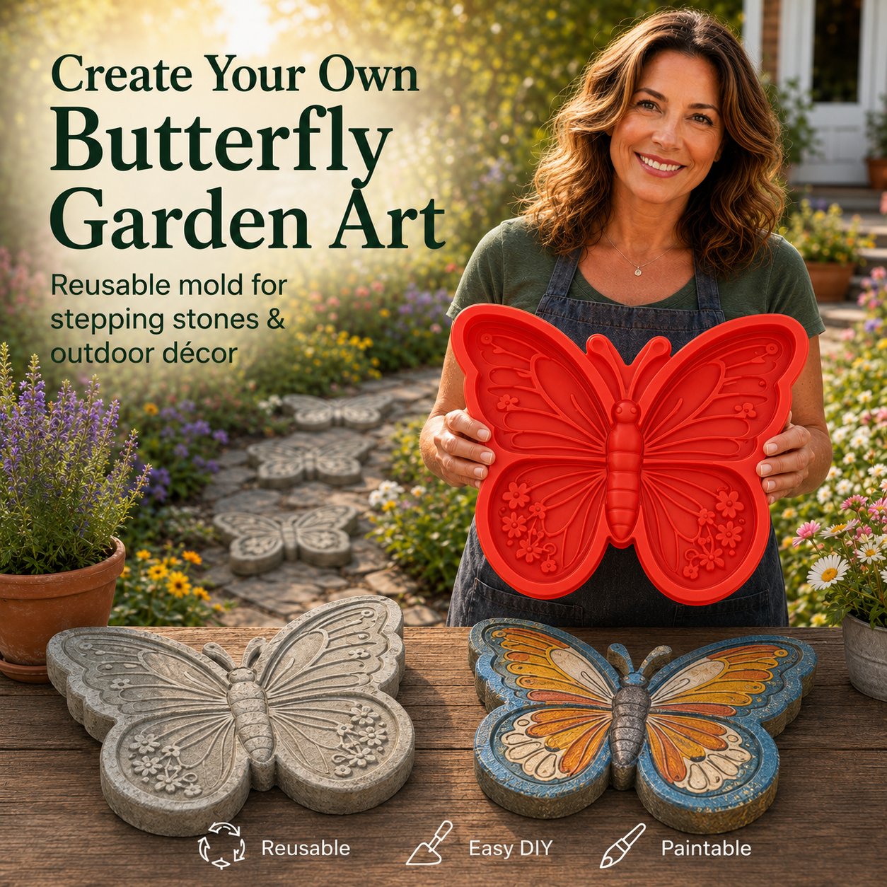 💥LAST DAY｜55% OFF 🌻Reusable Sunflower Stepping Stone Mold