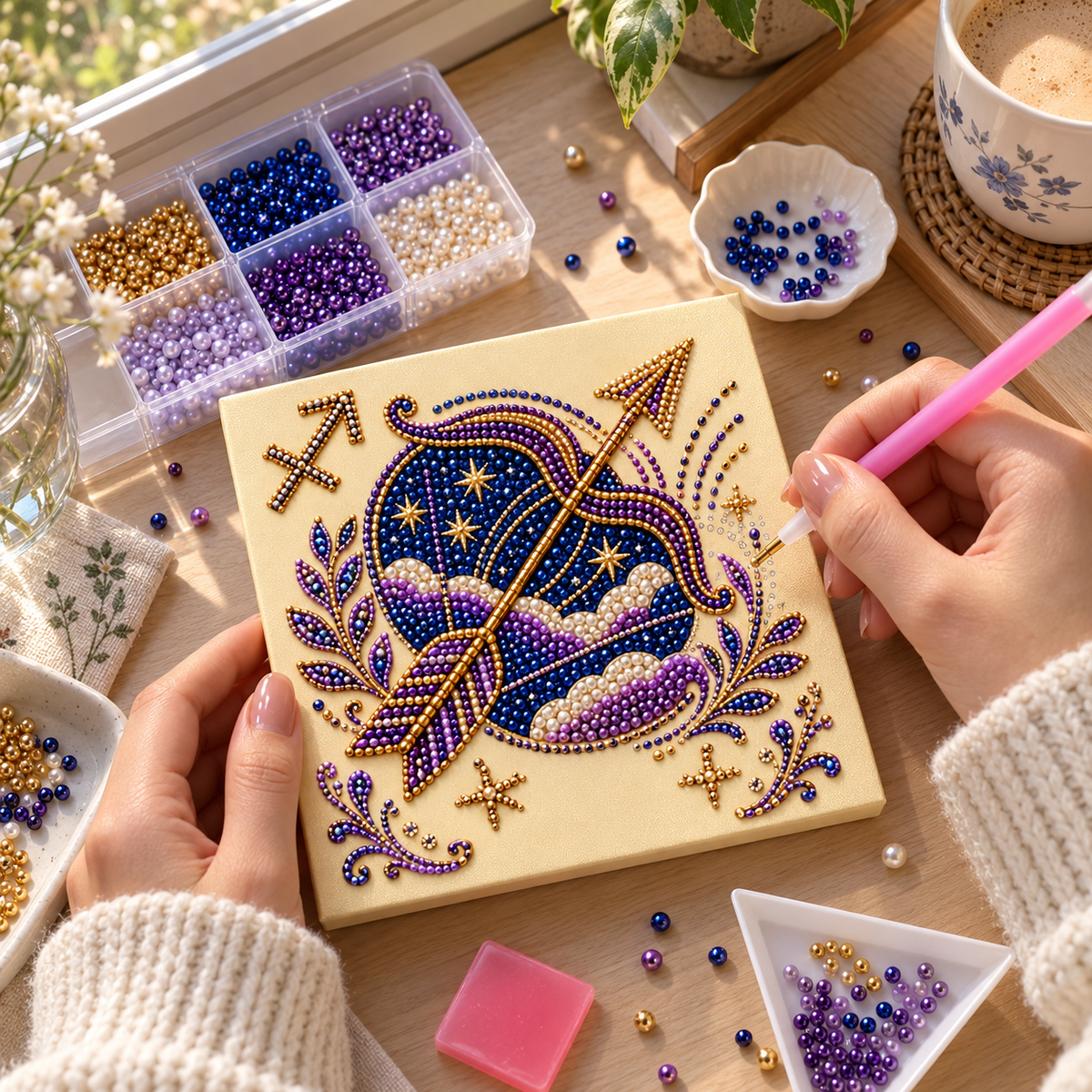 ✨ Pick Your Sign & Create It – Zodiac Pearl Painting DIY Kit | 12 Unique Designs