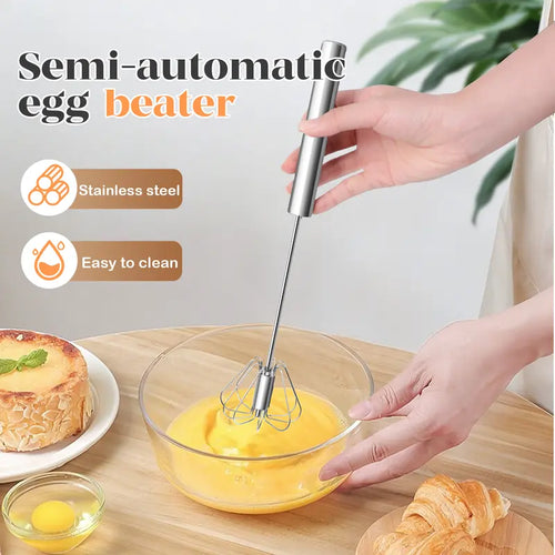 🌎Ends Today: 70% OFF!🔥🥄✨ Stainless Steel Hand-Push Rotary Whisk – Effortless Mixing in Seconds!