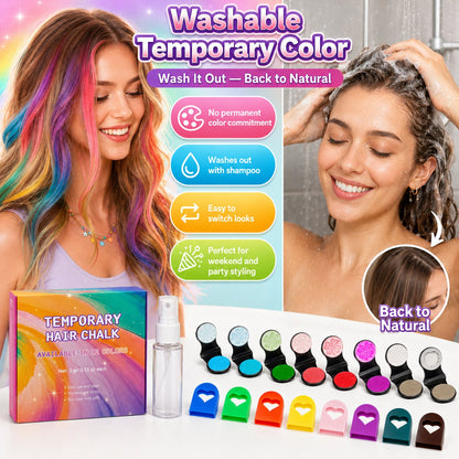 🏅🔥Last Day 50% OFF - 🌈12-Color Temporary Hair Chalk Applicator Set