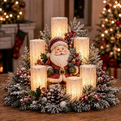 ✨Christmas Lighted Centerpiece with Flameless Candle Glow🎄