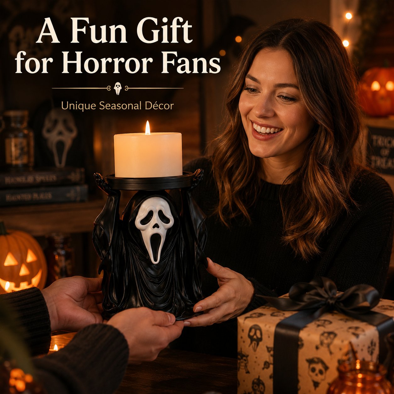 👻 Ghostface Scream Candle Holder 🕯️ Spooky Halloween Decor