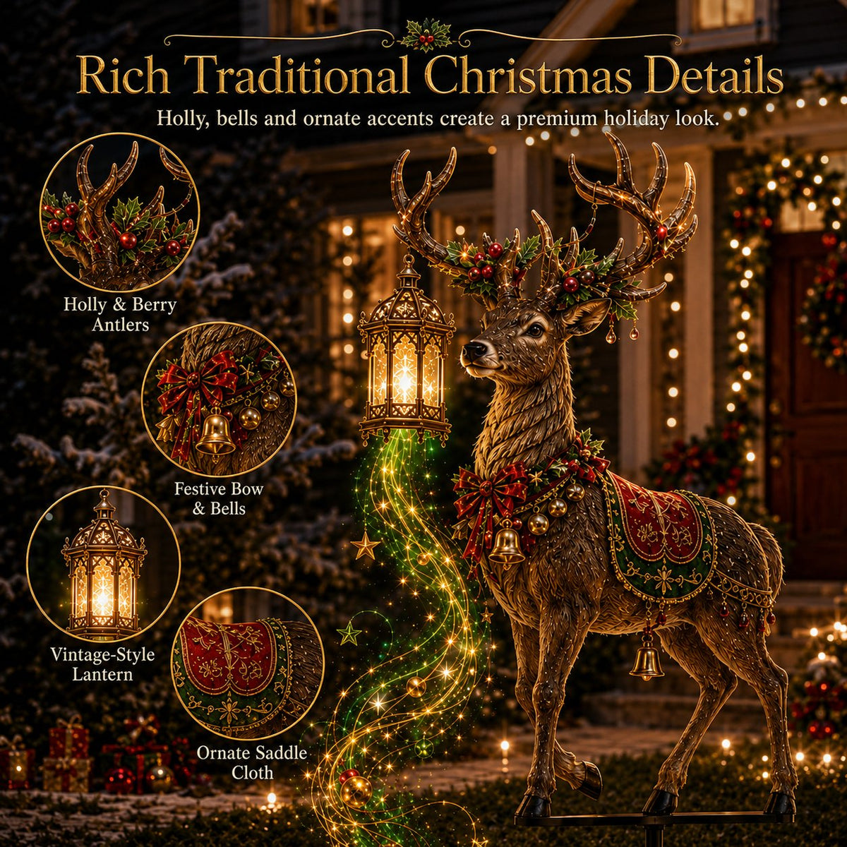 🎄🔥New arrivals- Light-Up Reindeer Lawn Stake, Festive Outdoor Christmas Decor