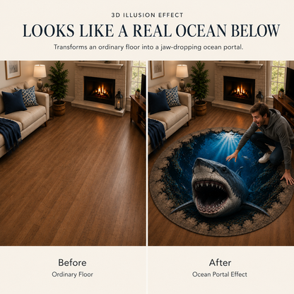 ✈️Last Day 50% OFF🌊Ocean Portal Illusion Rug - A Realistic 3D Ocean World Beneath Your Feet