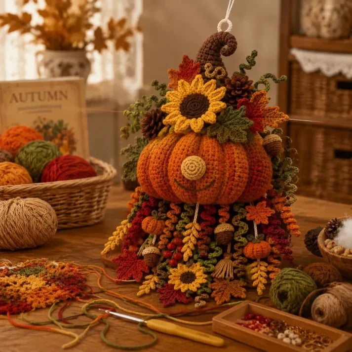🧶 DIY Seasonal 3D Crochet Door Hanger Kit Collection | Coordinated Yarn, Filling, Accessories & Step-by-Step Instructions Included 💕