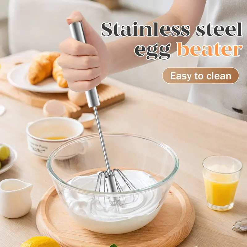 🌎Ends Today: 70% OFF!🔥🥄✨ Stainless Steel Hand-Push Rotary Whisk – Effortless Mixing in Seconds!