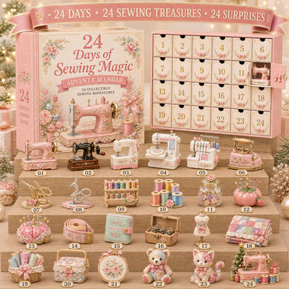 ✈️Last Day 50% OFF✨24 Days of Sewing Magic Advent Calendar – 24 Collectible Sewing Miniatures for Crafters, Quilters & Sewing Lovers