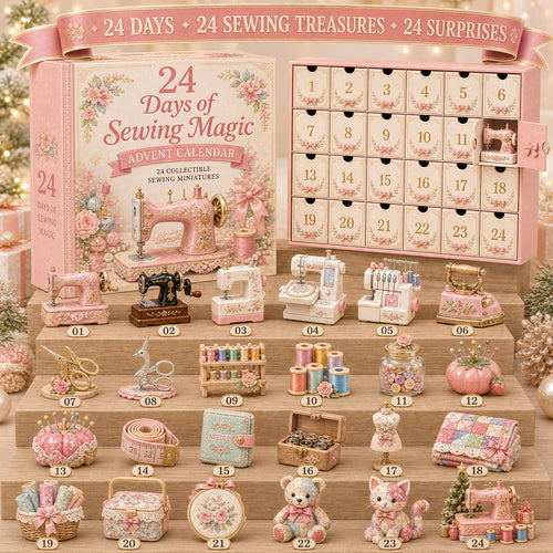 ✈️Last Day 50% OFF✨24 Days of Sewing Magic Advent Calendar – 24 Collectible Sewing Miniatures for Crafters, Quilters & Sewing Lovers