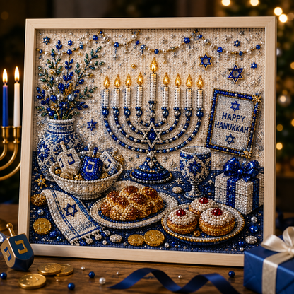 ✈️Last Day 50% OFF✨🎁DIY Hanukkah Pearl Art Kit ✨