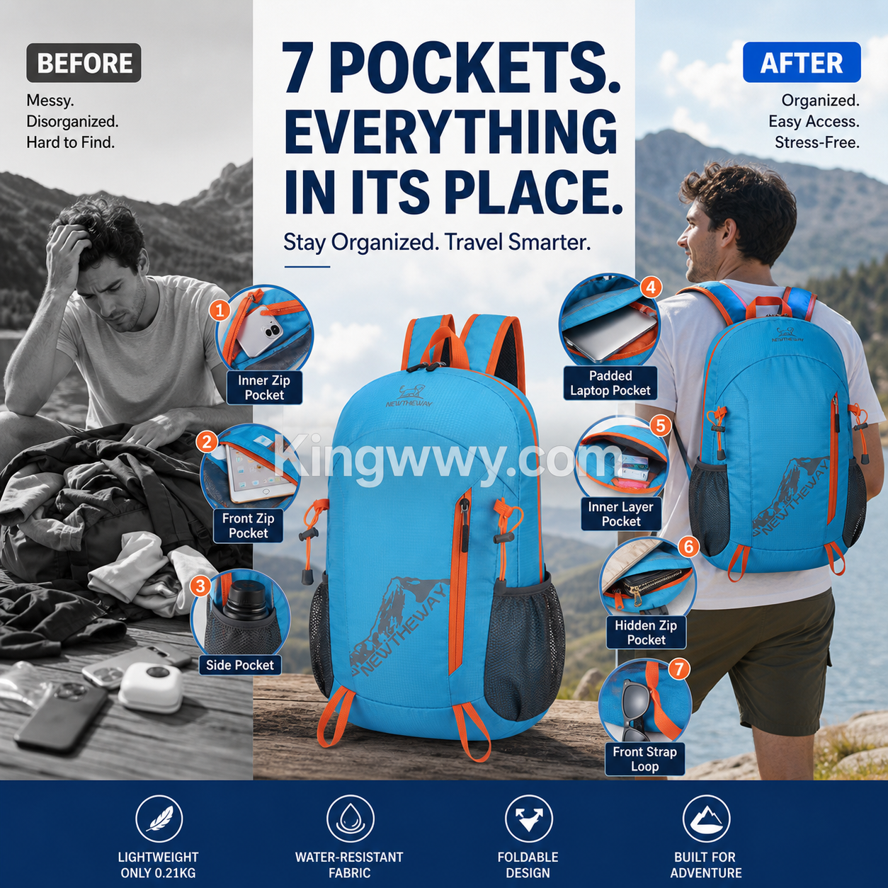 Foldable Waterproof Camping Backpack