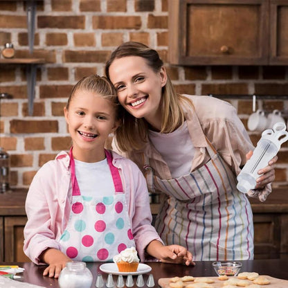 ✈️Last Day 50% OFF✨ Stainless Steel Cake Decorating Gun Kit – 18-Piece Piping Set, Fill & Decorate with Ease, BPA-Free 🍪