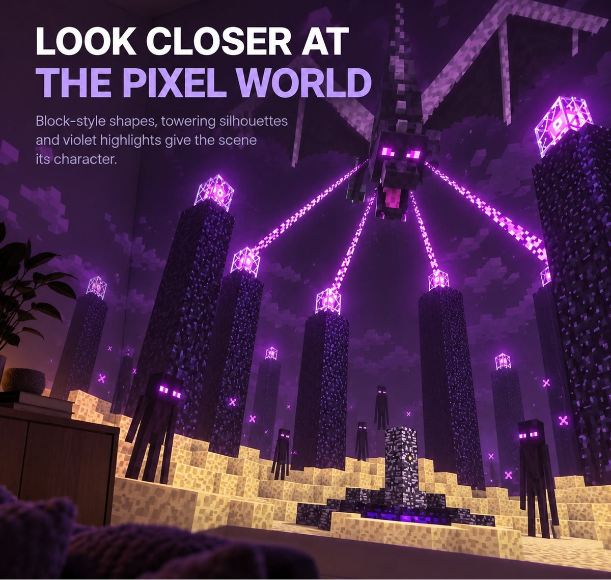 🎮 Pixel Fantasy Scene Projector – Ambient Decor for Gaming Rooms