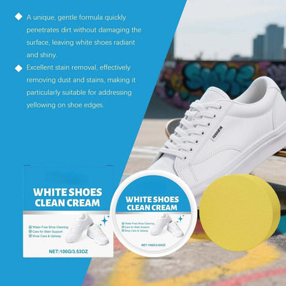 ✈️Last Day 50% OFF✨👟White Shoe Cleaner Cream | Multipurpose No-Wash Solid Comes with Sponge