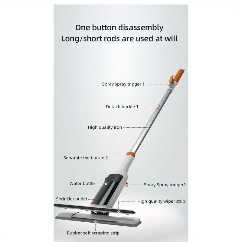 🏅3-in-1 Glass Cleaning Kit with Spray, Wash and Scraper - Great for tall windows, shower doors and car windshields - Durable metal pole, includes silicone scraper