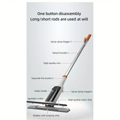 🏅3-in-1 Glass Cleaning Kit with Spray, Wash and Scraper - Great for tall windows, shower doors and car windshields - Durable metal pole, includes silicone scraper