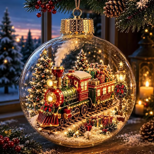 🌎Ends Today: 70% OFF!🔥🎄Glowing Christmas Diorama Ornament