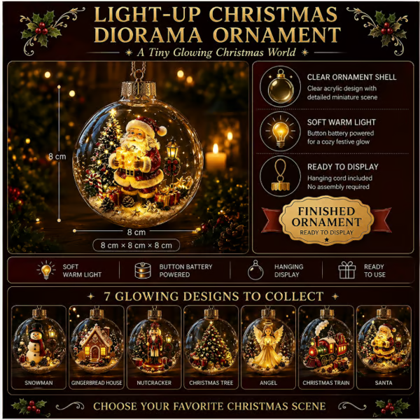 🌎Ends Today: 70% OFF!🔥🎄Glowing Christmas Diorama Ornament