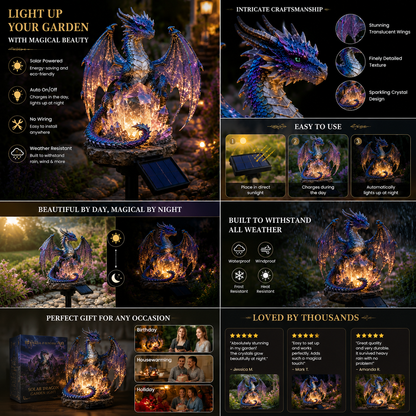 🏅2026 Best Selling Solar Garden Lights 🐉 Amethyst Crystal Dragon – Solar Dragon Crystal Garden Light✨️