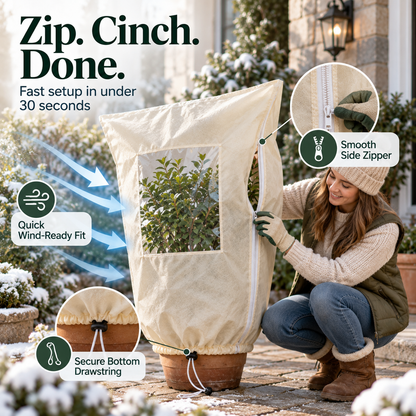 🌿Winter Plant Frost Cover with Zipper & Observation Window