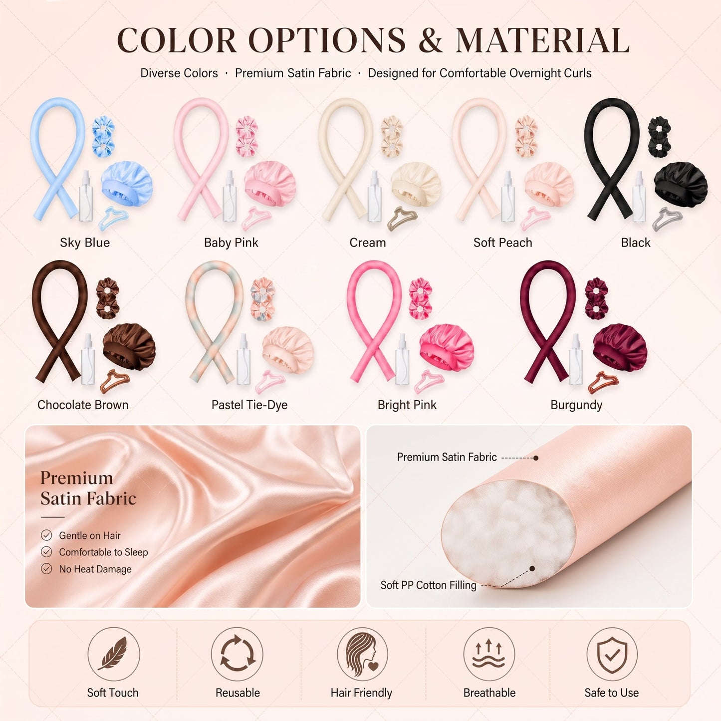 🎁Buy 3 Get 20% Off🔥Heatless Curling Rod Headband👩Get Natural, Voluminous Curls While You Sleep 😍