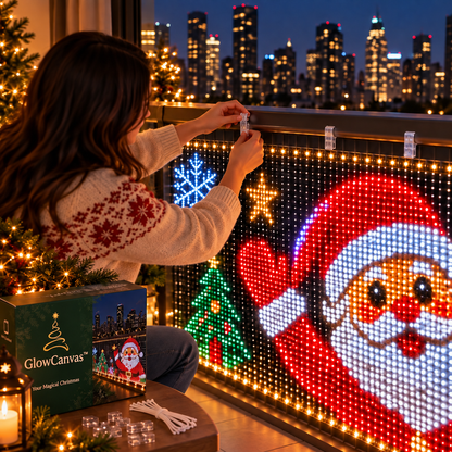 🎅💡GlowCanvas Smart Christmas Curtain Lights – App-Controlled DIY Animated LED Display