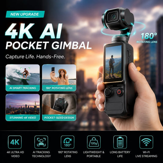 2026 Newest Xtra Pro — 2.5K AI Pocket Camera with 180° Rotating Lens