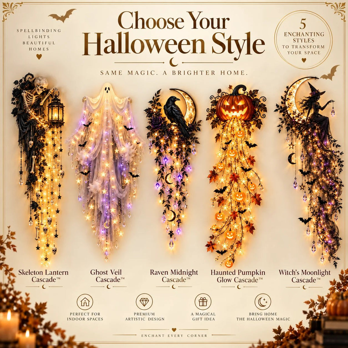 🎃Halloween Hot Sellers🔥🔥🔥Elegant Halloween Cascade Wall Light Collection✨✨