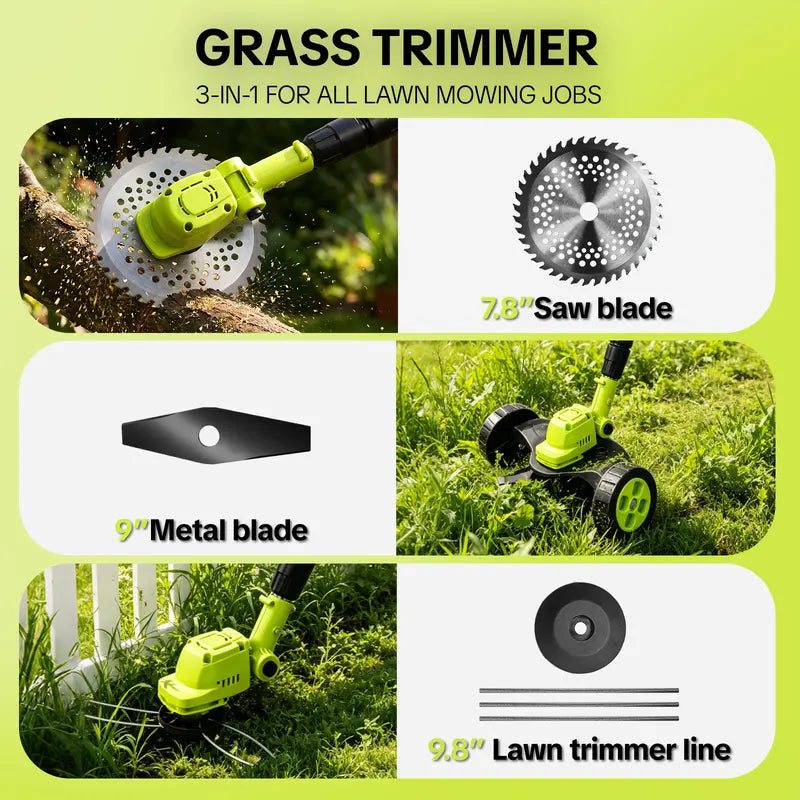 🌎Ends Today: 70% OFF!🔥⚡ 3-in-1 Cordless Grass Trimmer with 2 Batteries