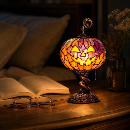 Exquisite & Durable✨ Halloween Stained Glass Style Pumpkin Table Lamp🎃🔥