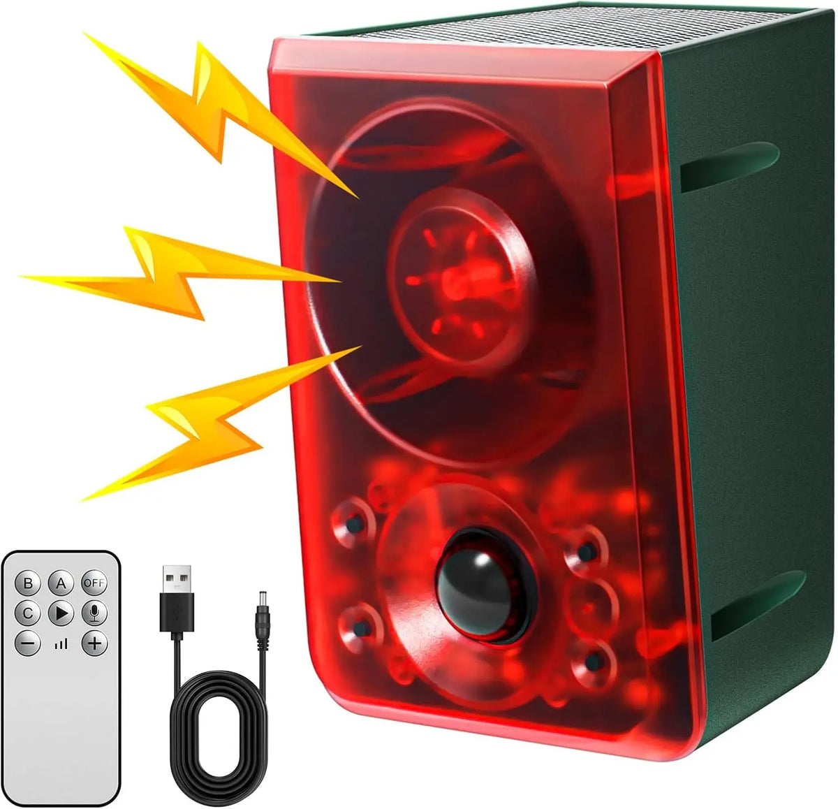 🔊 130dB SOLAR MOTION SENSOR ANIMAL ALARM 🔥 Flashing Light + Custom Recording