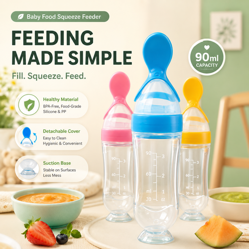 ✈️Last Day 50% OFF✨👶 Squeeze & Feed Baby Food Feeder – Spoon + Container in One