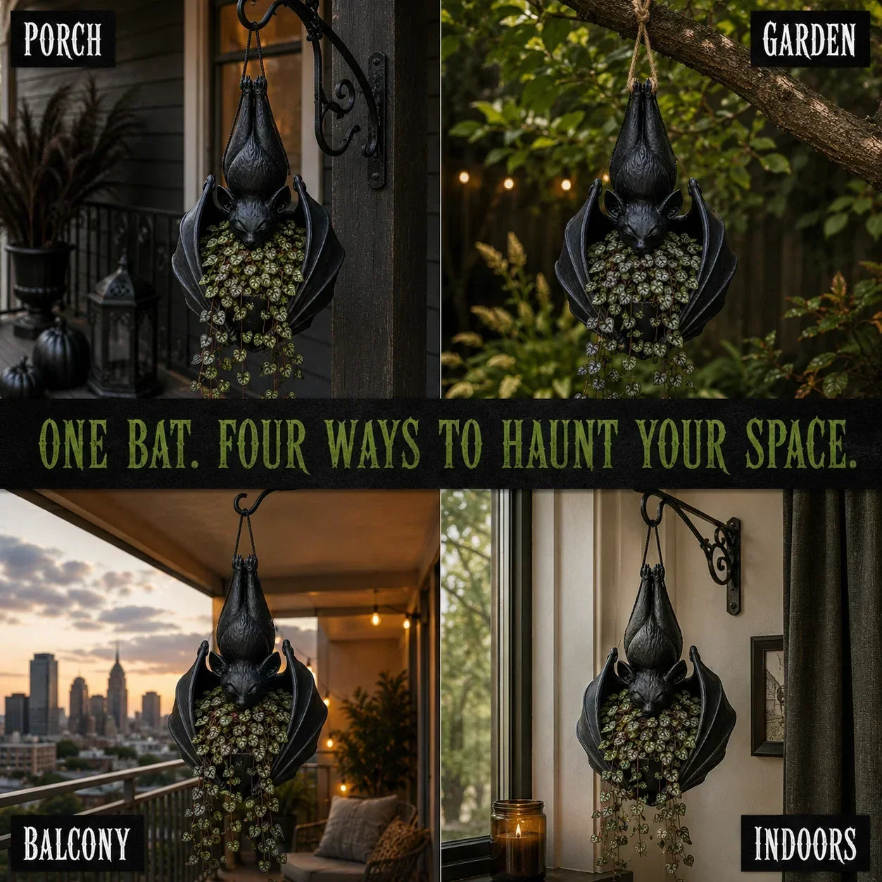 🌎Ends Today: 70% OFF!🔥🦇 Upside‑Down Hanging Bat Planter