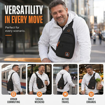 🎒💦 Waterproof Multi-Pocket Sling Bag — Lightweight & Anti-Theft ✨