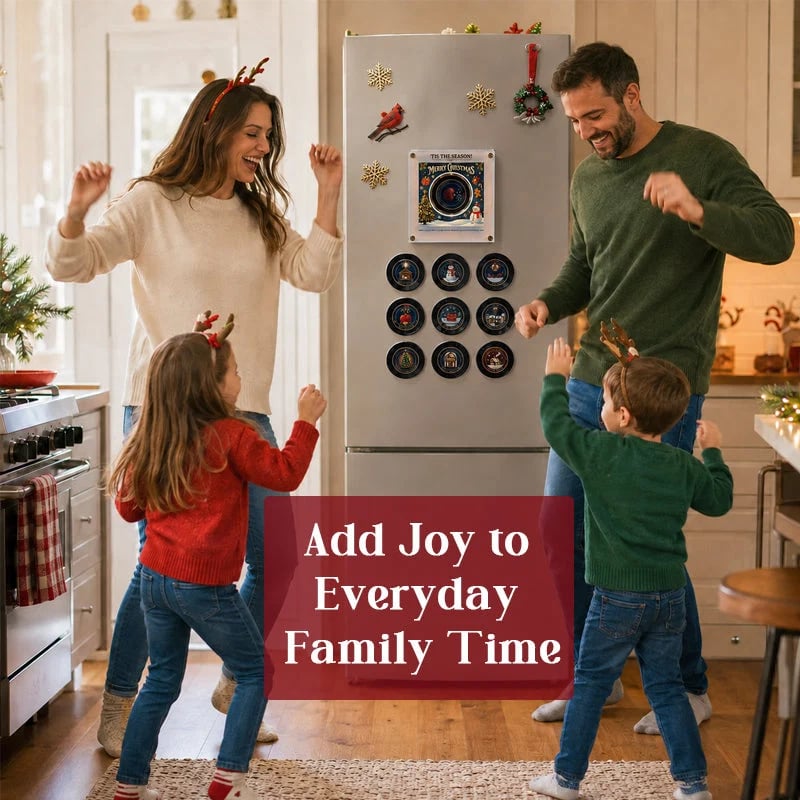 🏅Best Seller🎅 Interactive Christmas Music Fridge Magnet: Plays 9 Classic Songs for Festive Kitchen Decor! 🎵✨