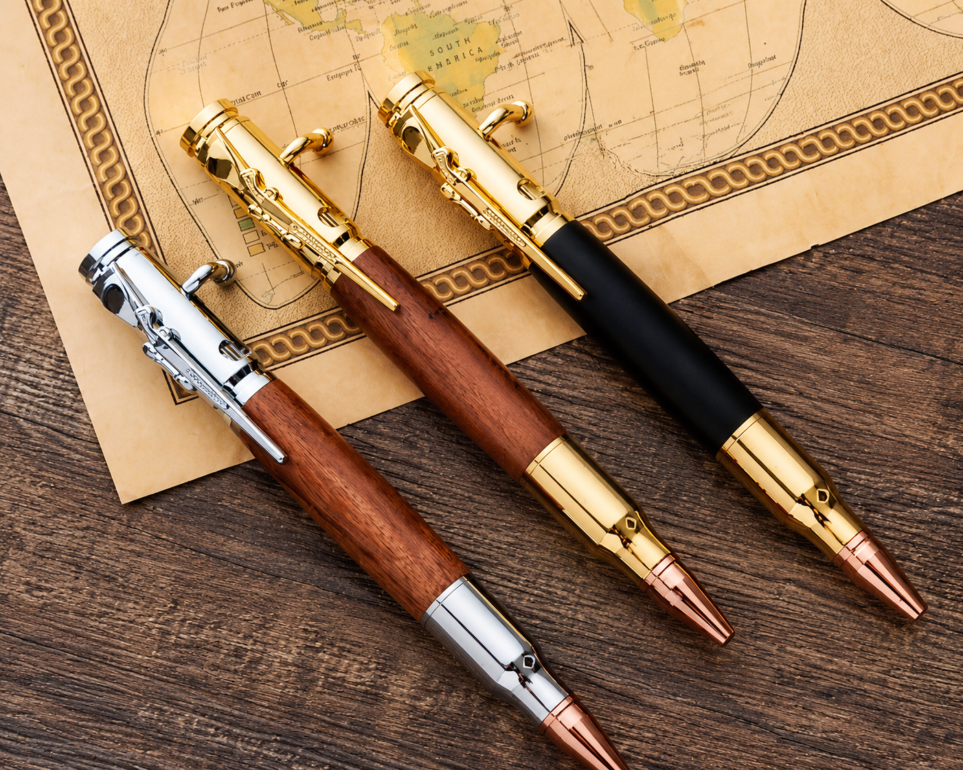 🖊Handcrafted 🖊 Bolt Action Wooden Bullet Pen | Crafted From Real Wood & Bullet Casing