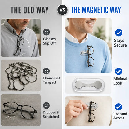 ✈️Last Day 50% OFF🧲No Damage Clothing Magnetic Glasses Holder(3pcs)