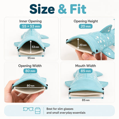 ✈️Last Day 50% OFF🦈🌊Cute Shark Glasses Case | Shark-Shaped Storage Pouch For Everyday Essentials🌊