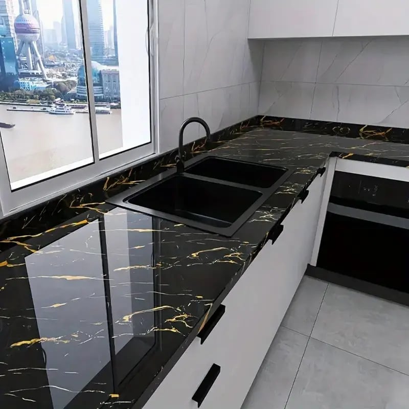 🔥 Gold Marble Peel & Stick Wallpaper ✨ Self-Adhesive Wall Paper Roll for Kitchen, Bedroom & Home DIY Decor