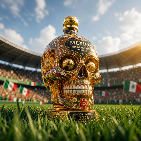 ⚽⚽🇲🇽Mexico 2026 Día de Muertos Whiskey Bottle