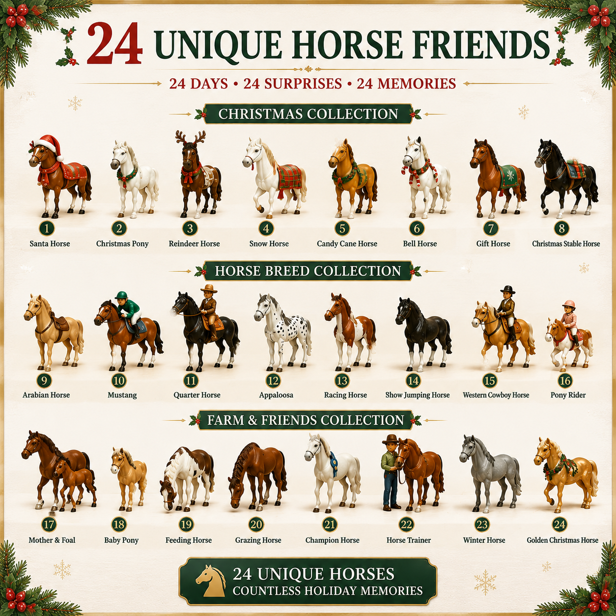 🏅Best Seller🐴 Christmas Horse Advent Calendar--24 Days of Horse Friends & Holiday Memories 🎄