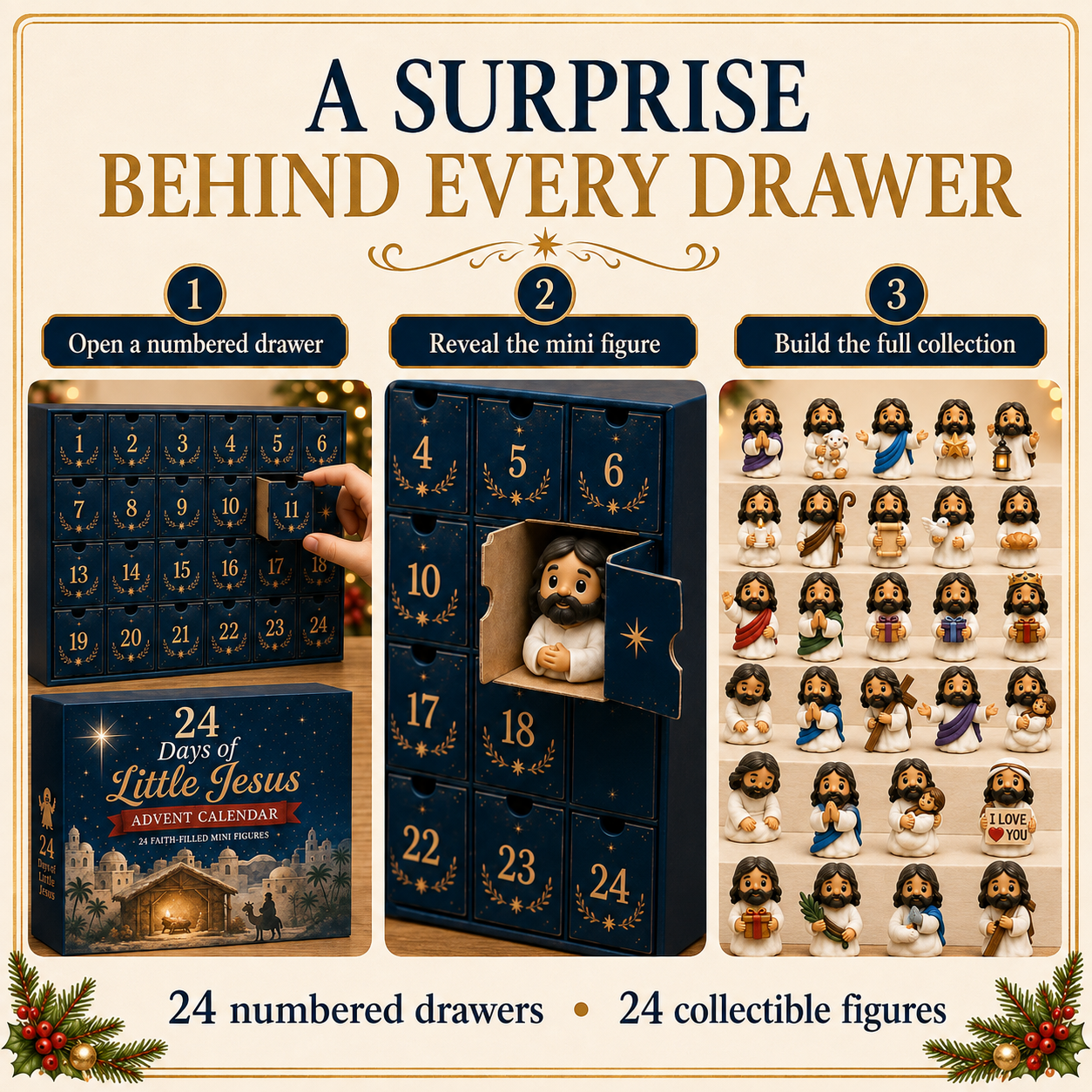 ✝️24 Days of Little Jesus Advent Calendar – 24 Unique Faith-Filled Christmas Surprises✨