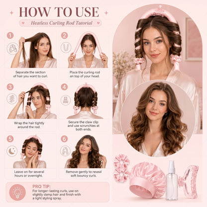🎁Buy 3 Get 20% Off🔥Heatless Curling Rod Headband👩Get Natural, Voluminous Curls While You Sleep 😍